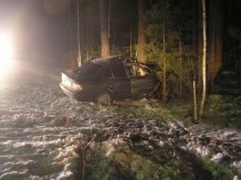 На Рівненщині "BMW" на швидкості злетів у кювет і врізався в дерево, 2 людини загинули