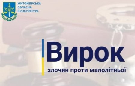 Ув’язнено на 6 років: жителю Житомирського району винесено вирок за особливо тяжкий злочин проти малолітньої